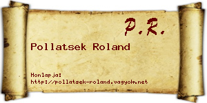 Pollatsek Roland névjegykártya